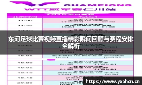 东河足球比赛视频直播精彩瞬间回顾与赛程安排全解析