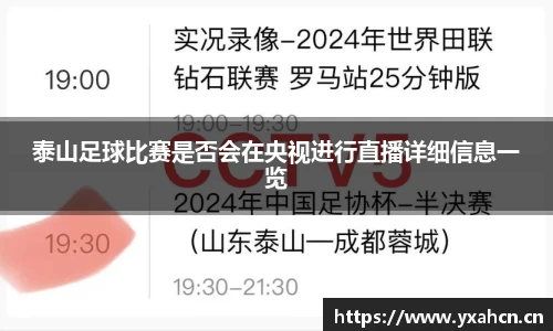 泰山足球比赛是否会在央视进行直播详细信息一览